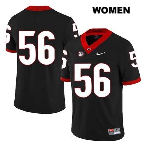 Women's Georgia Bulldogs NCAA #56 William Mote Nike Stitched Black Legend Authentic No Name College Football Jersey JRO4754GY